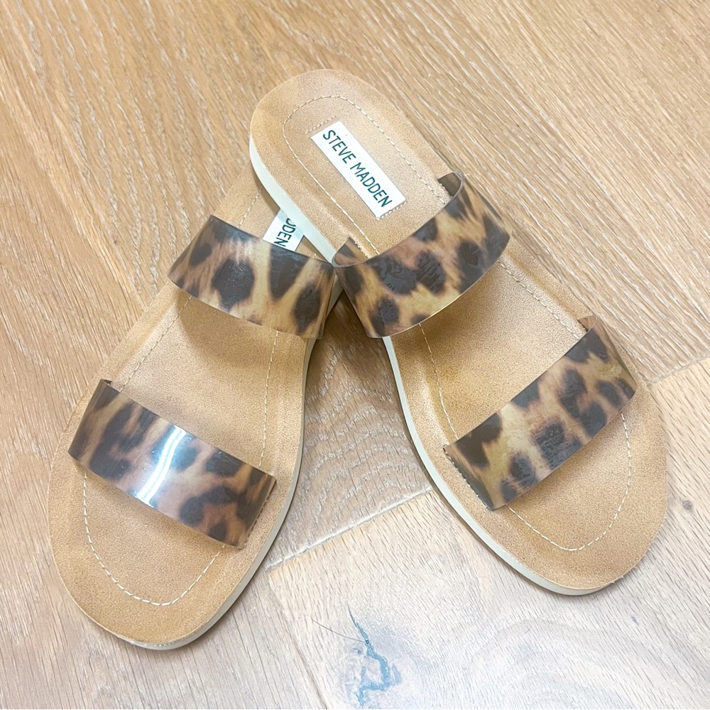 Steve Madden Tan and Brown Leopard Sandals